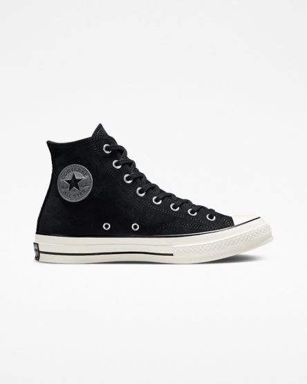 Men's Converse Chuck 70 Suede High Top Shoes Black | AU 8C405E